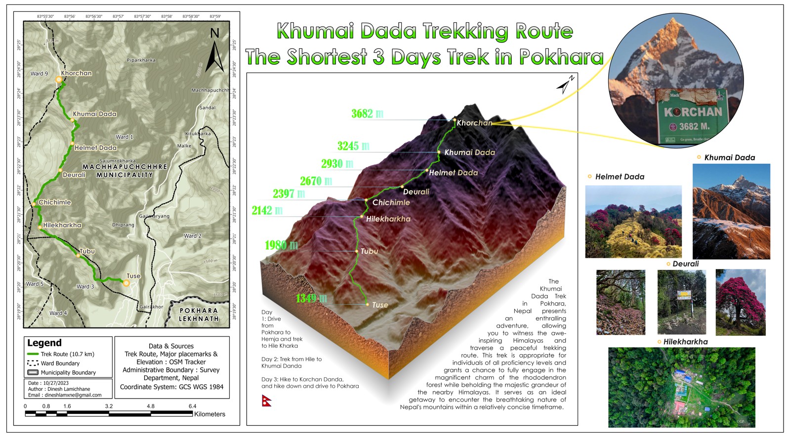 Khumai Dada Trekking Route – 3D Terrain Visualization and Trail Mappingn